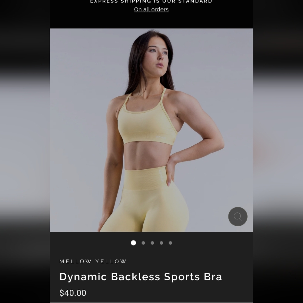Dfyne Dynamic backless sports bra small